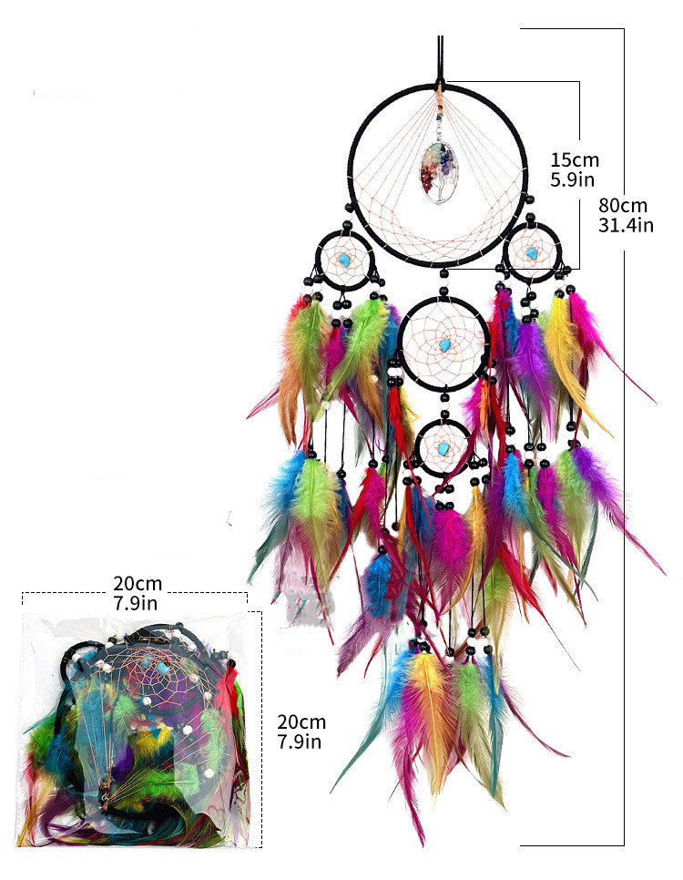 Indian Dreamcatcher Pendant Natural Crystal Stone Home Decoration